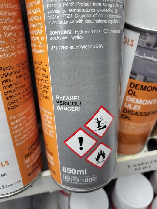 Curatitor frane 850ml Germania.Spray curatat discuri.Degresant instant rapid fara miros.Jet lung consumare 100%.+ tva/buc