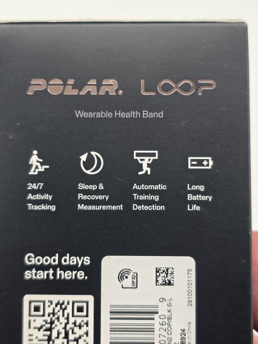 Bratara fitness Polar Loop Gen2, monitorizare ritm cardiac, somn si activitate, negru, S/M si M/L, set, SIGILATA