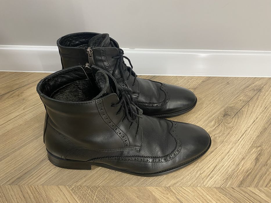 Мъжки боти оксфорд естествена кожа, размер 43