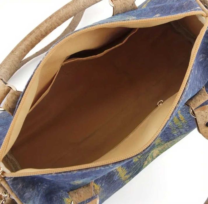 Коркова дамска чанта с мотив от картина на Ван Гог Van Gogh