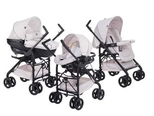 Carucior 3 in 1 Chicco Trio Sprint, cu kit auto, Bej