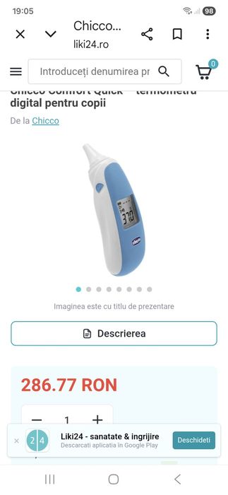 Vând termometru pentru copii chicco