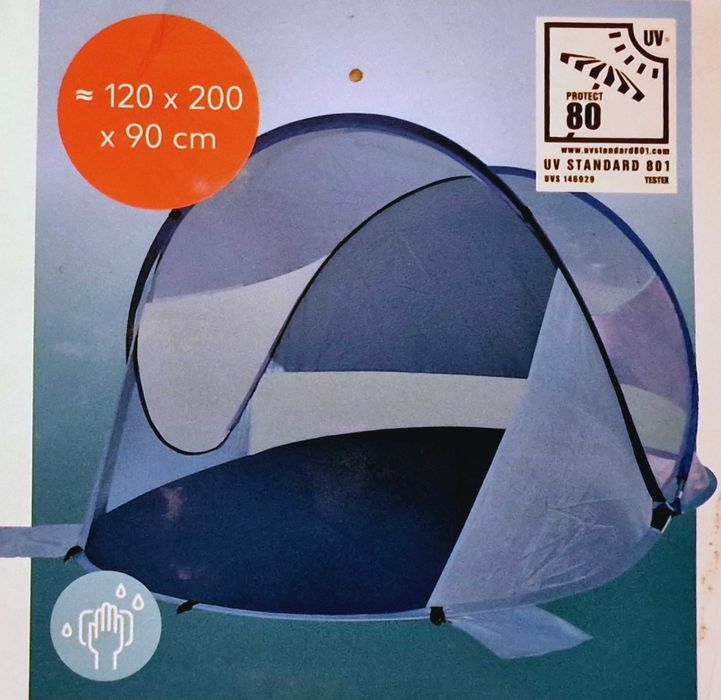 Cort de plaja, PROTECTIE UV 80, paravan, umbrar NOU, sigilat, Germania
