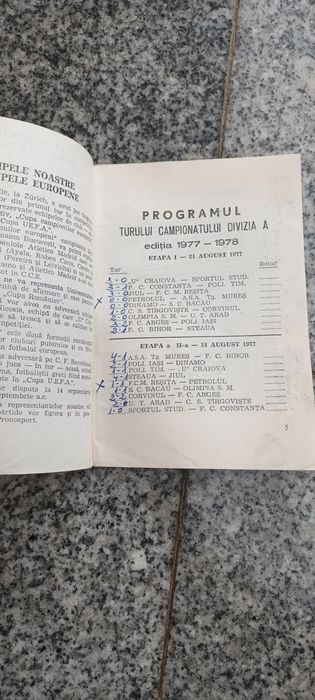 Program Fotbal 1977-1978