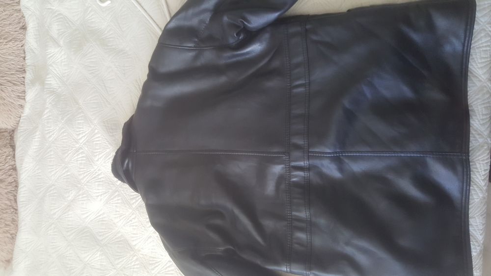 Мъжко кожено яке-шуба XL, дебела подплата, Италия