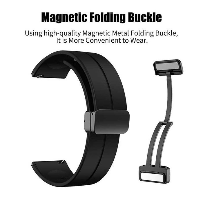 Каишка Silicone Magnet Black Buckle за Huawei Fit 3, Fit 4, Fit 4 Pro