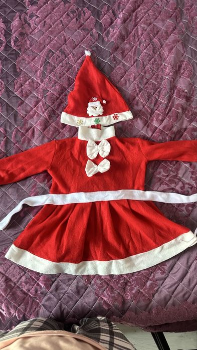 Костюм гномика и санты для девочек