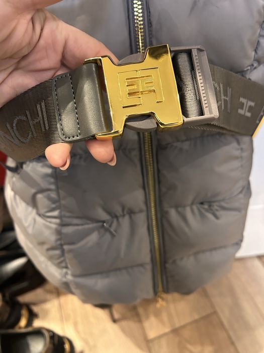 Elisabetta Franchi Яке с пух и колан с лого