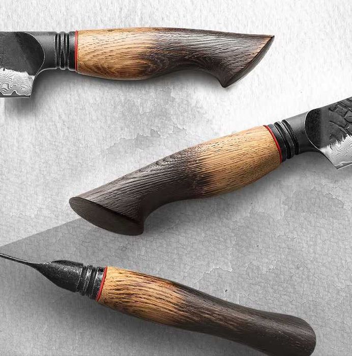 Премиум ножове дамаска стомана Damascus steel knives комплект 7 броя