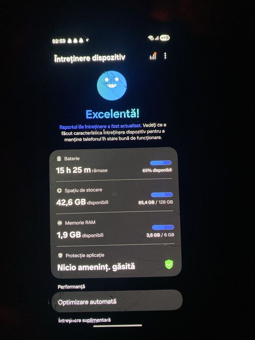 Samsung A15 — 128 GB, 6 GB RAM, funcțional, display spart