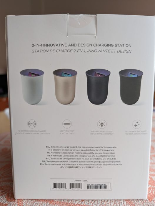 Wireless charger cu lampa UV pentru dezinfectare