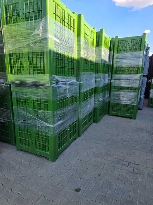 Boxpalet perforat cu patru picioare, 1200 mm x 1000 mm x 785 mm, Verde/ 830 ronTRANSPORT GRATUIT