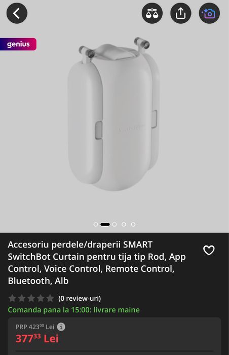 SwitchBot Curtain - Accesoriu automatizar perdele/draperii