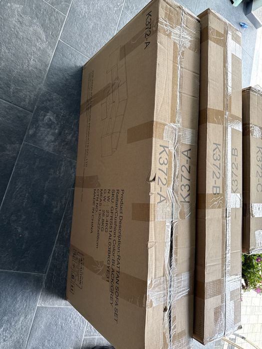 Set mobilier grădină  din ratan sintetic – Colțar 5 locuri + măsuță, Gri Antracit