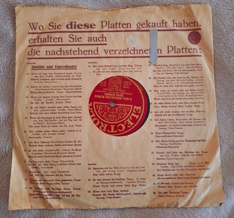 Грамофонна плоча Enrico Caruso