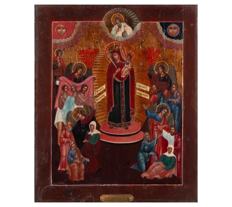 Icoană pe lemn „Maica Domnului”, școală rusească, sec. XIX