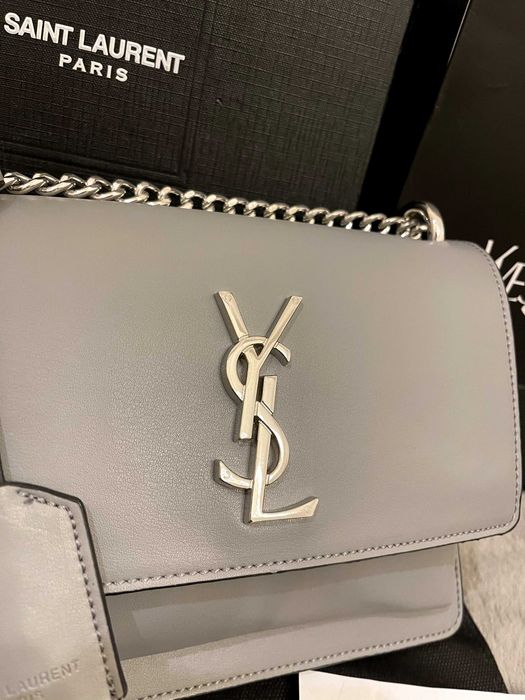 Geantă/Poșetă Yves Saint Laurent Sunset Shoudler Bag Grey