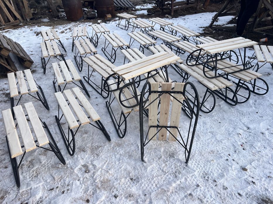 Sanie din lemn cu metal pentru copii si adulti