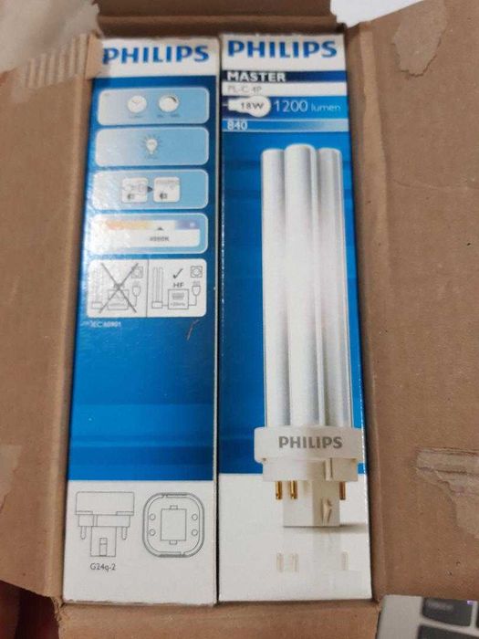 Bec Philips Master PL-C 18W / 840 / 4P ;  set 10 bucati