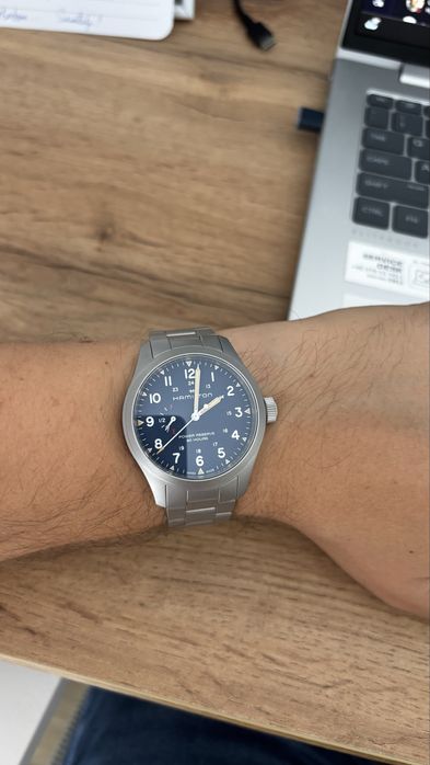 Hamilton H69509140, nou, cutie full, dial albastru superb