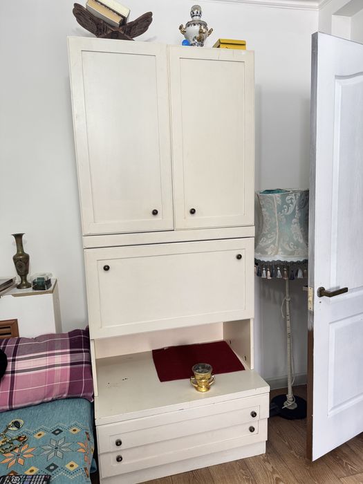 Шкаф, пенал цвет слоновой кости