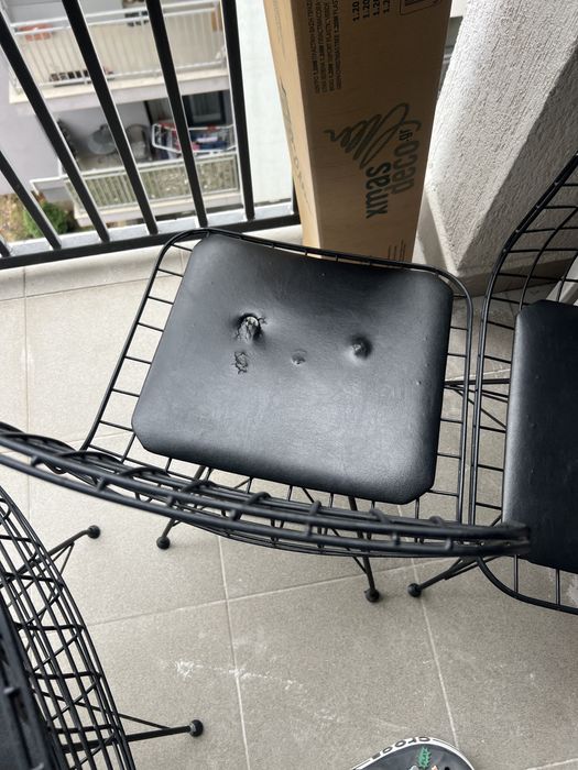 3 scaune metal industrial negru homs