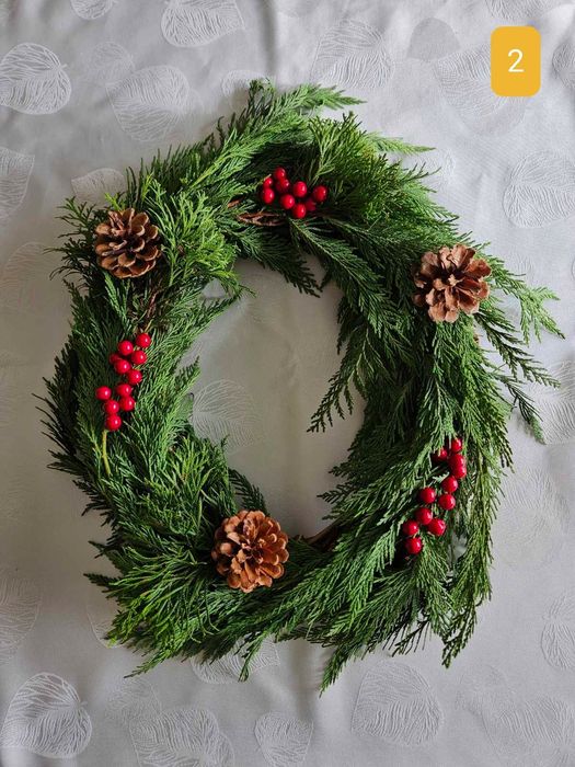 Ръчно изработен коледен венец Ø 35 см