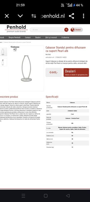 Suport stand cabasse the pearl