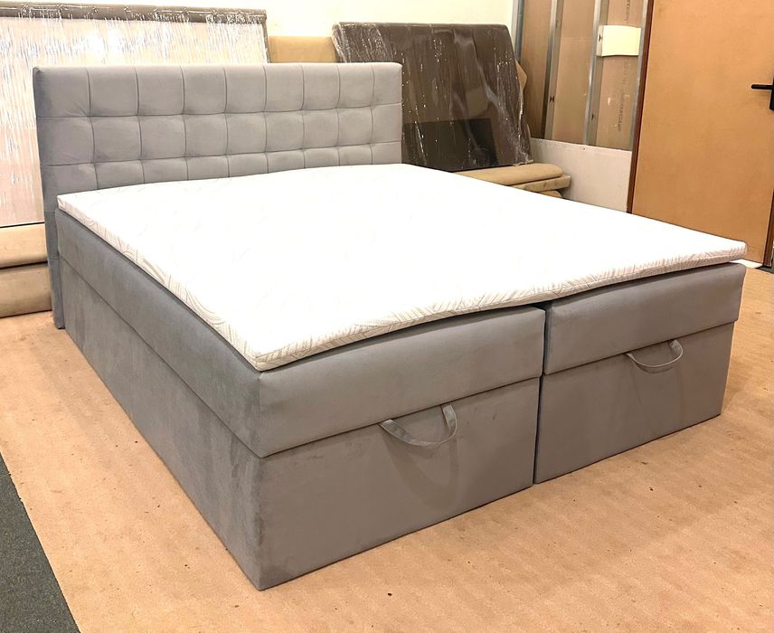 НОВО Континентално бокспринг легло 180/200 с матрак, ракла, топ матрак