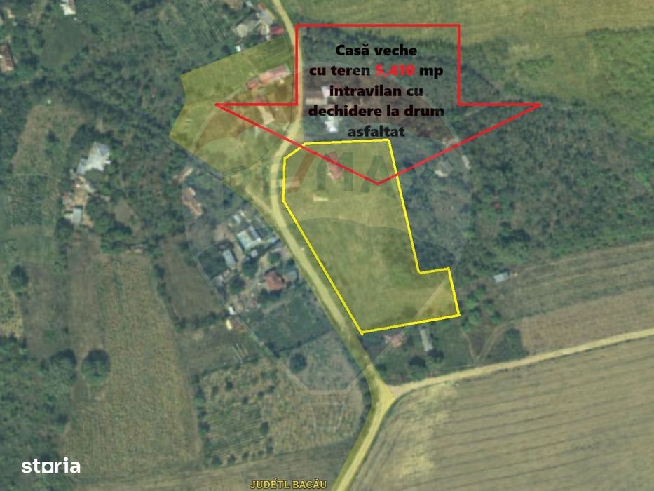 Teren intravilan cu constructie veche in Calapodesti Valu Morii Bacau