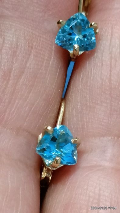 Vind cercei vintage din aur 14kt cu topaz