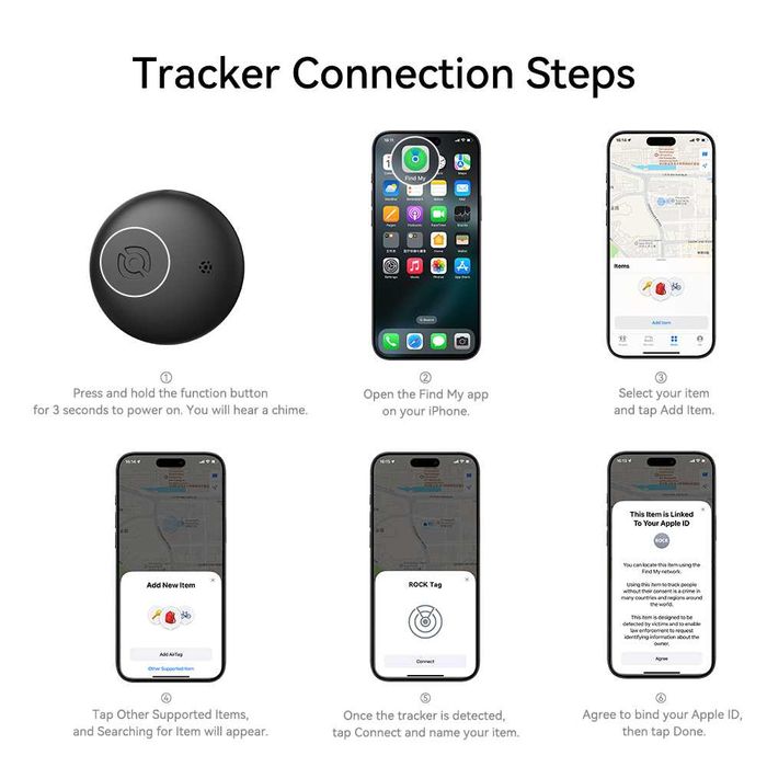 Проследяващо устройство тракер с издържлива батерия Apple Find My