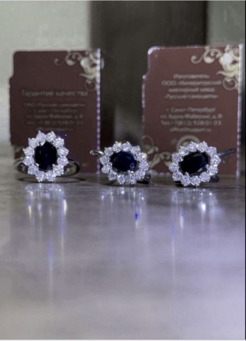 Золото бриллианты кольцо серьги