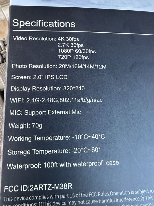 Camera video sport actiune 4k 30fps sigilata ! Noua ! Cutie ! 20mpx