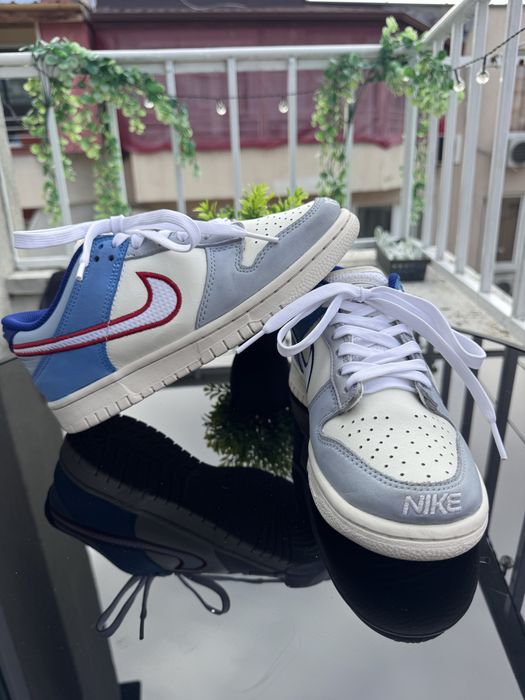 Маратонки Nike Dunk Low Light Armory Blue Red Mesh