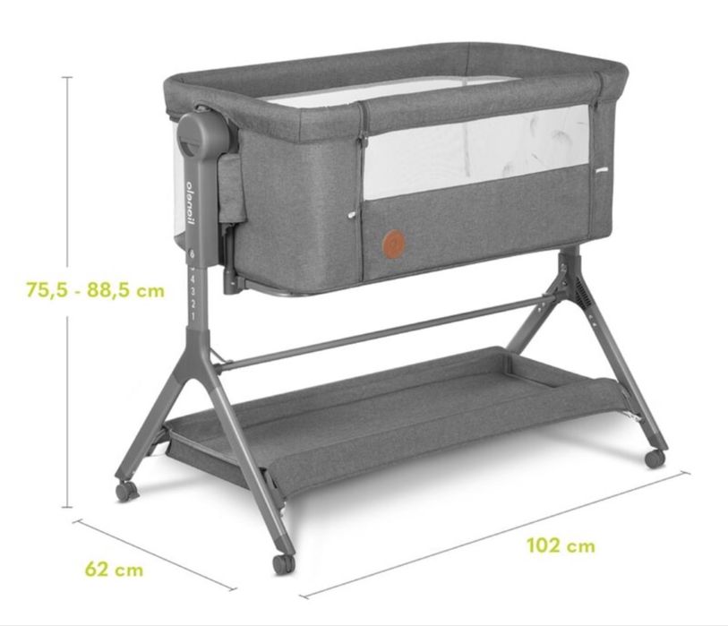 Patut co-sleeper Lionelo, Pliabil, Cu sistem de leganare
