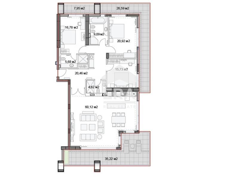 Продава се Четиристаен апартамент в к.к. Слънчев ден - 287 кв.м за 1499 €/кв.м - Снимка #9