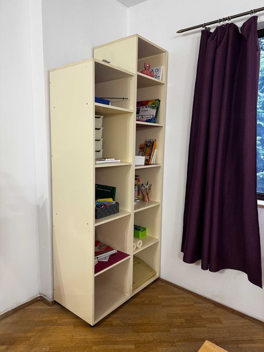 3 corpuri bibliotecă crem, 220–230 cm, construcție solidă, și separat