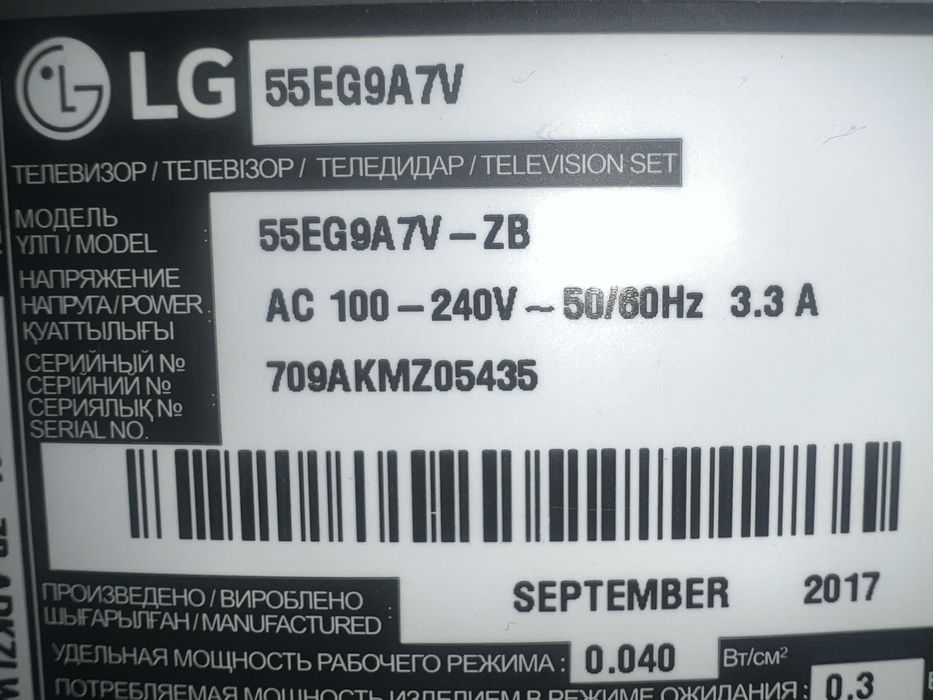 Телевизор LG OLED TV 55EG9A7V