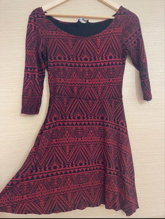 Rochie rosu negru Atmosphere S maneca 3/4 95% vascoza