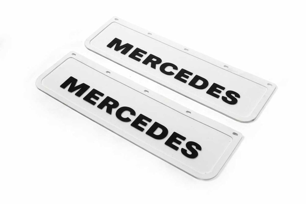 Релефни Бели Гумени Калобрани за Mercedes / Мерцедес 60x18 см к-т