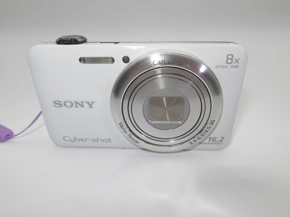 Sony Cyber-Shot WX80 ултра компактен цифров фотоапарат, дигитална камера в елегантен бял цвят, FULL-HD, 16MP, 8х оптичен зум, снима и работи отлично!
