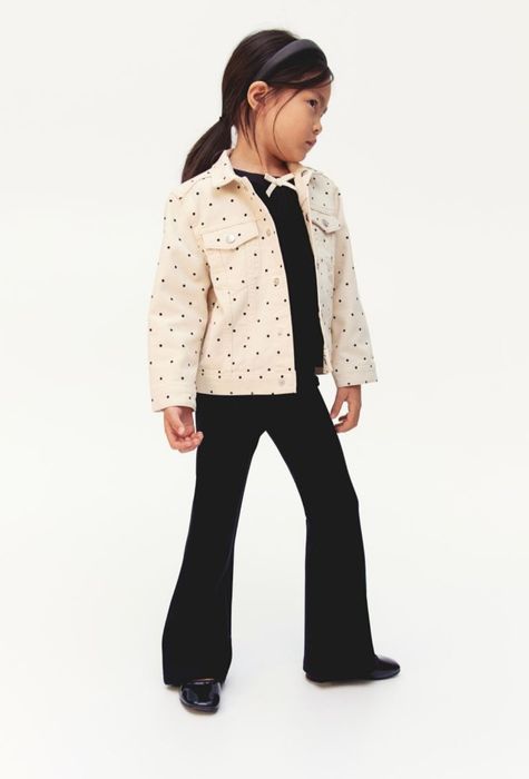 Pantaloni colanți evazați trapezi negri fete H&M marimea 116 122