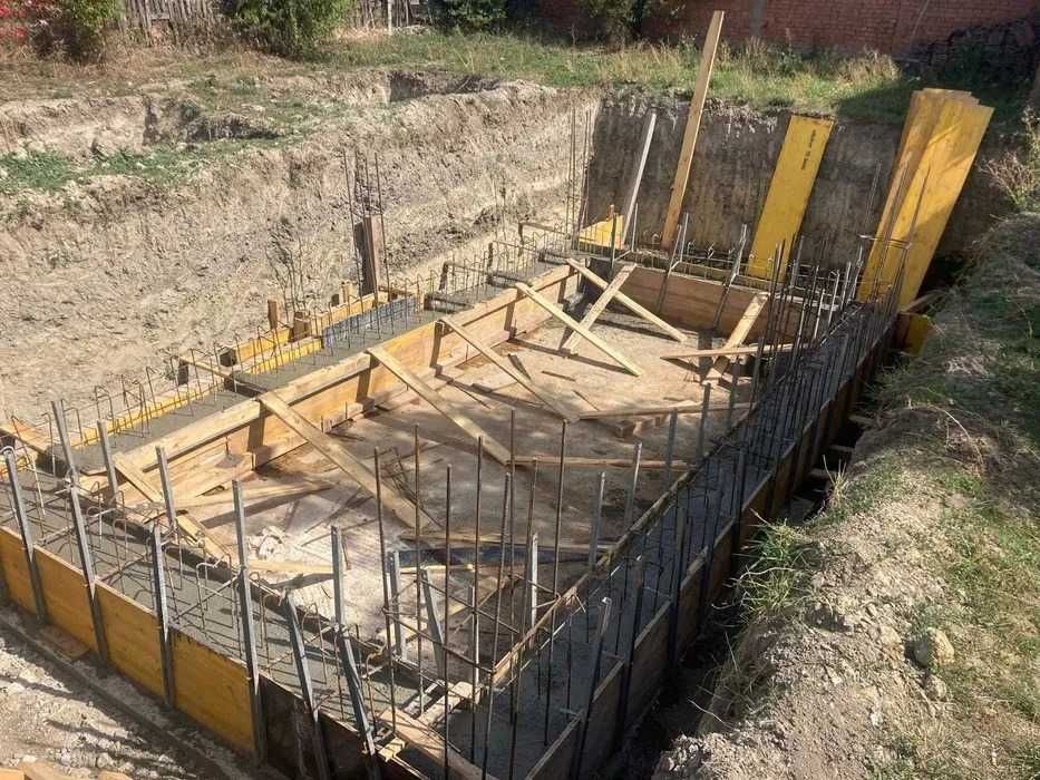 Кофраж, бетон, зидария