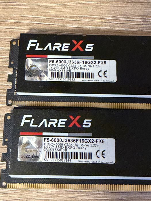 Memorii DDR5 G Skill 32GB (16x2)  6000MHz CL36 Dual Channel Kit Flare X5