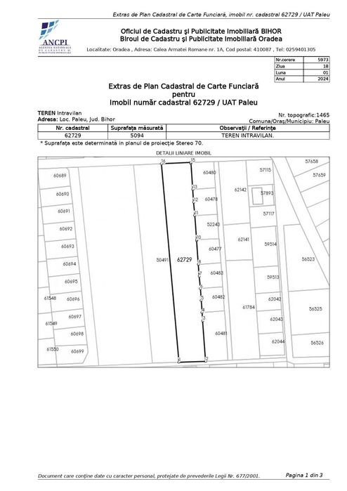 Teren 5094 mp Paleu – lângă lac – ideal investiție / parcelare