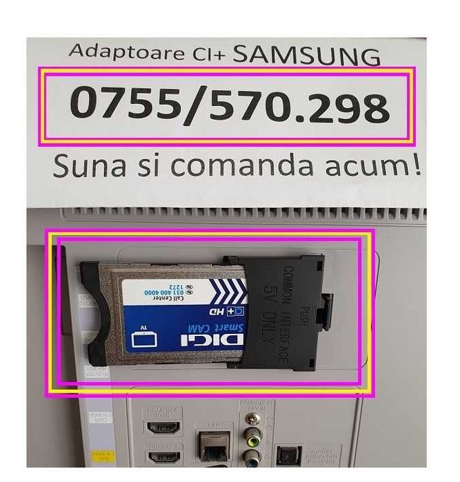Adaptor CI+ Samsung Common interface 5V smartcard decodarea canalelor