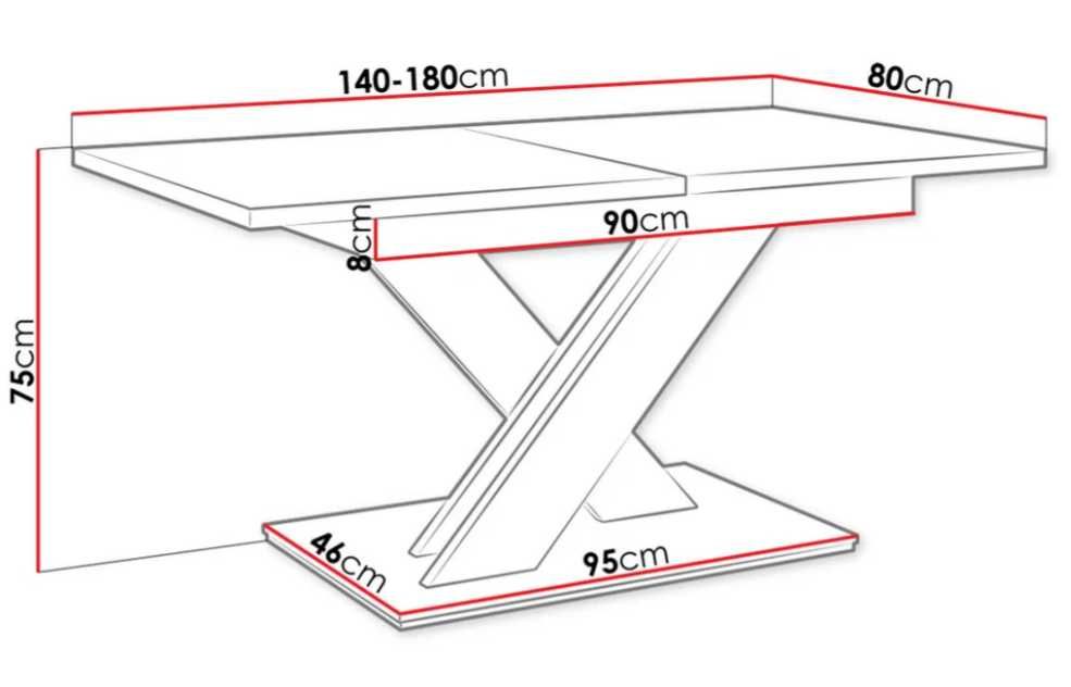 Masa extensibila 140/180x80