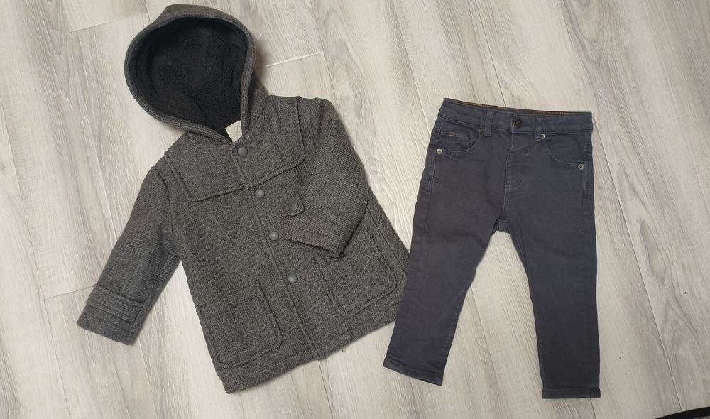 Пальто и джинсы на мальчика 9-18м