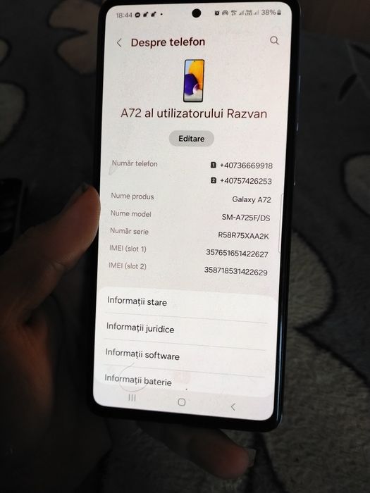 Vând Samsung a72 în stare buna